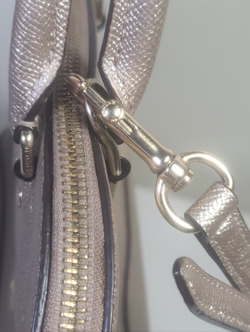 Coach Platinum Gold Sierra Satchel Metallic Leather Handbag Purse F22315 - Picture 10 of 16